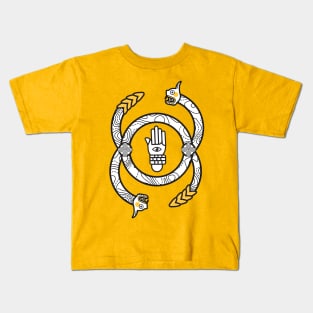 Hand and Eye, Serpent Motif and Sun Cross Kids T-Shirt